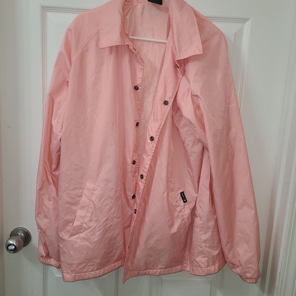 HUF logo jacket pink XL